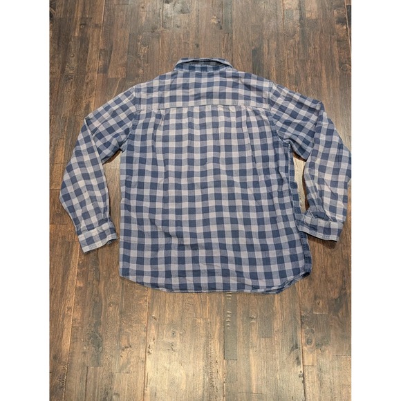 North Face Blue Plaid Flannel Button Down Shirt Mens Medium Outdoor Hiking - Picture 2 of 6